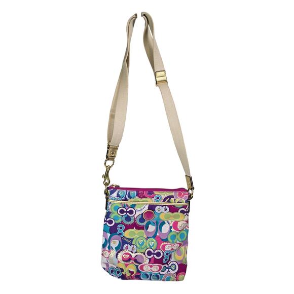 Coach Poppy Graffiti Crossbody Bag Multi-Colored - Picture 1 of 10